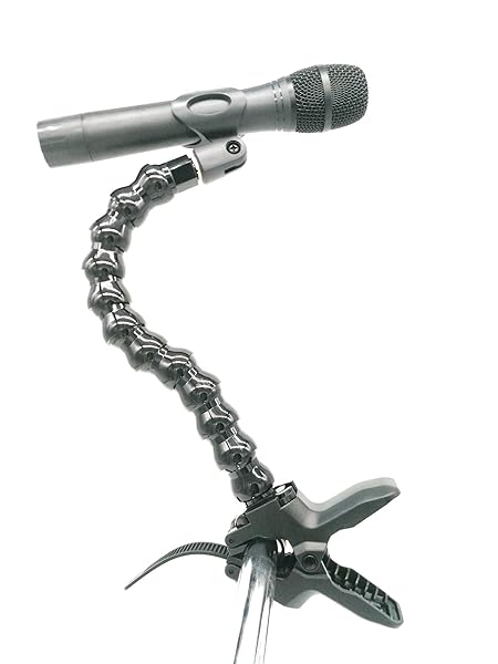 MEINUOKE Table Mic Clamp Grip with Gooseneck Extension Mount Holder for Microphones Compatible with Music Stands and Tripods - View 4 of 6