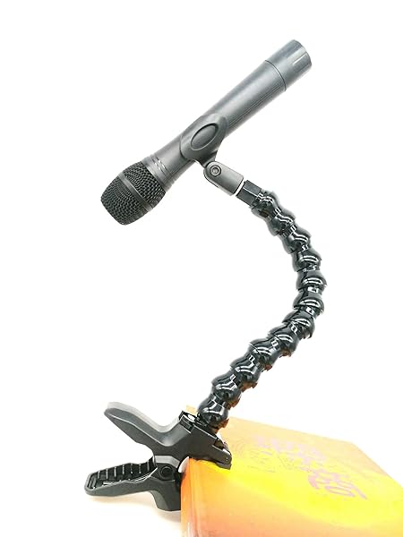 MEINUOKE Table Mic Clamp Grip with Gooseneck Extension Mount Holder for Microphones Compatible with Music Stands and Tripods - View 5 of 6
