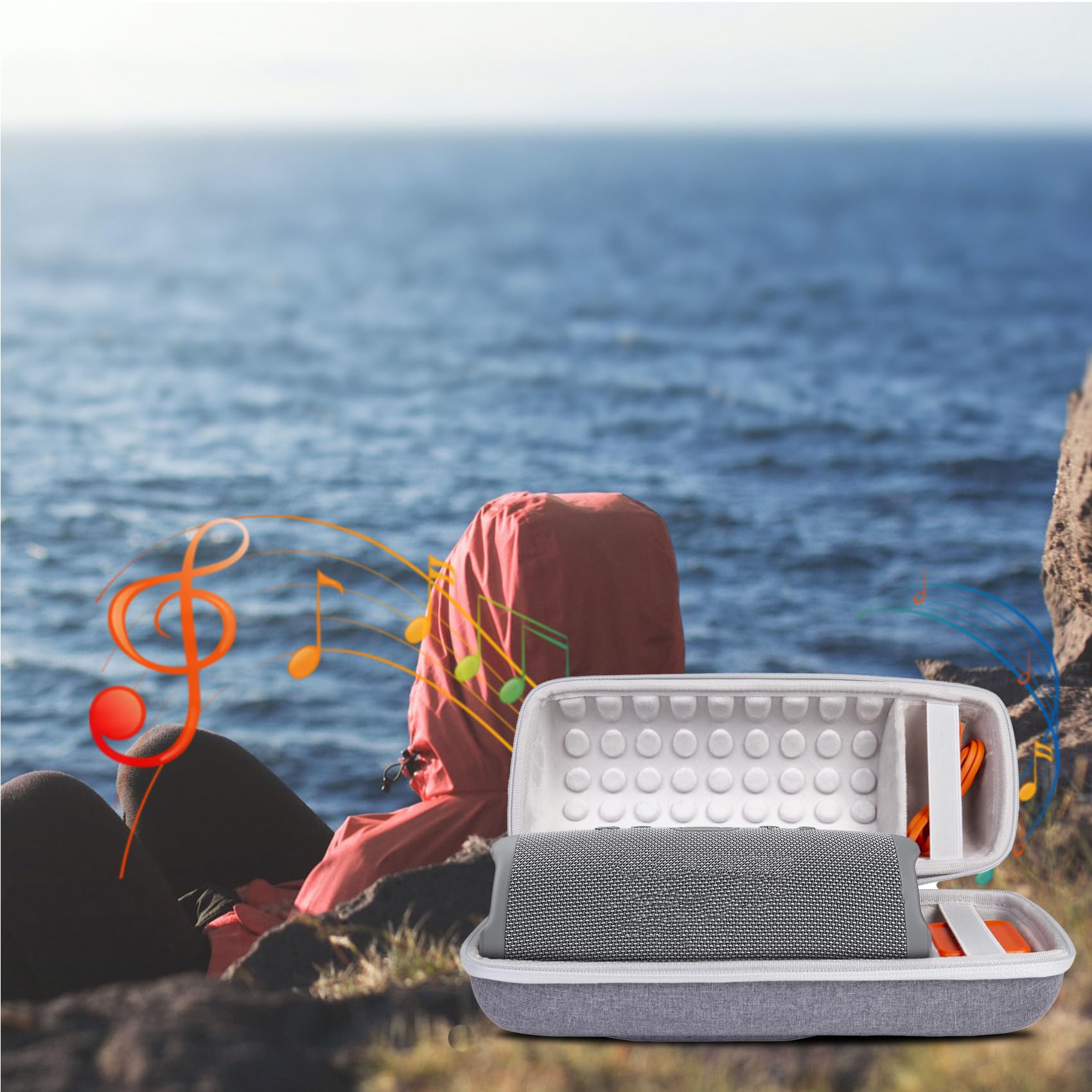 Khanka Hard Travel Case for JBL Charge 4 and Charge 5 Portable Waterproof Bluetooth Speaker Blue - View 7 of 8