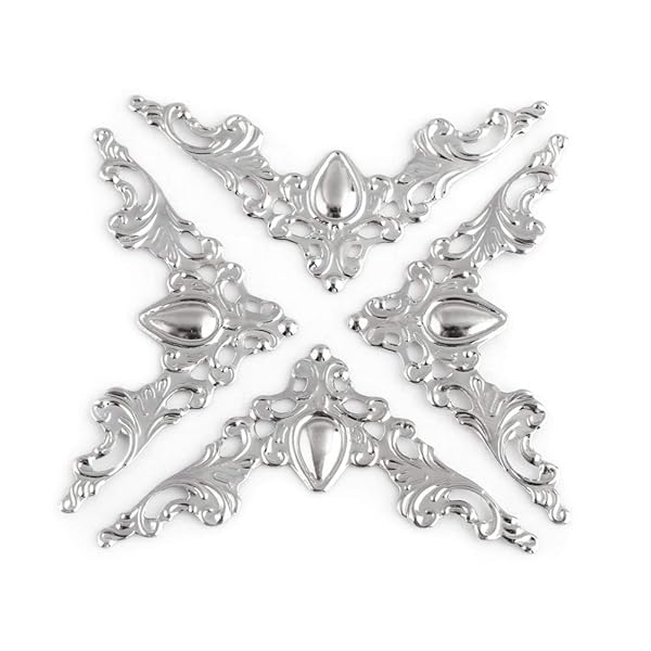 Hilitand 20pcs Antique Metal Corner Protectors for Furniture & Jewelry Boxes - Hilitand Silver White Decorative Corners