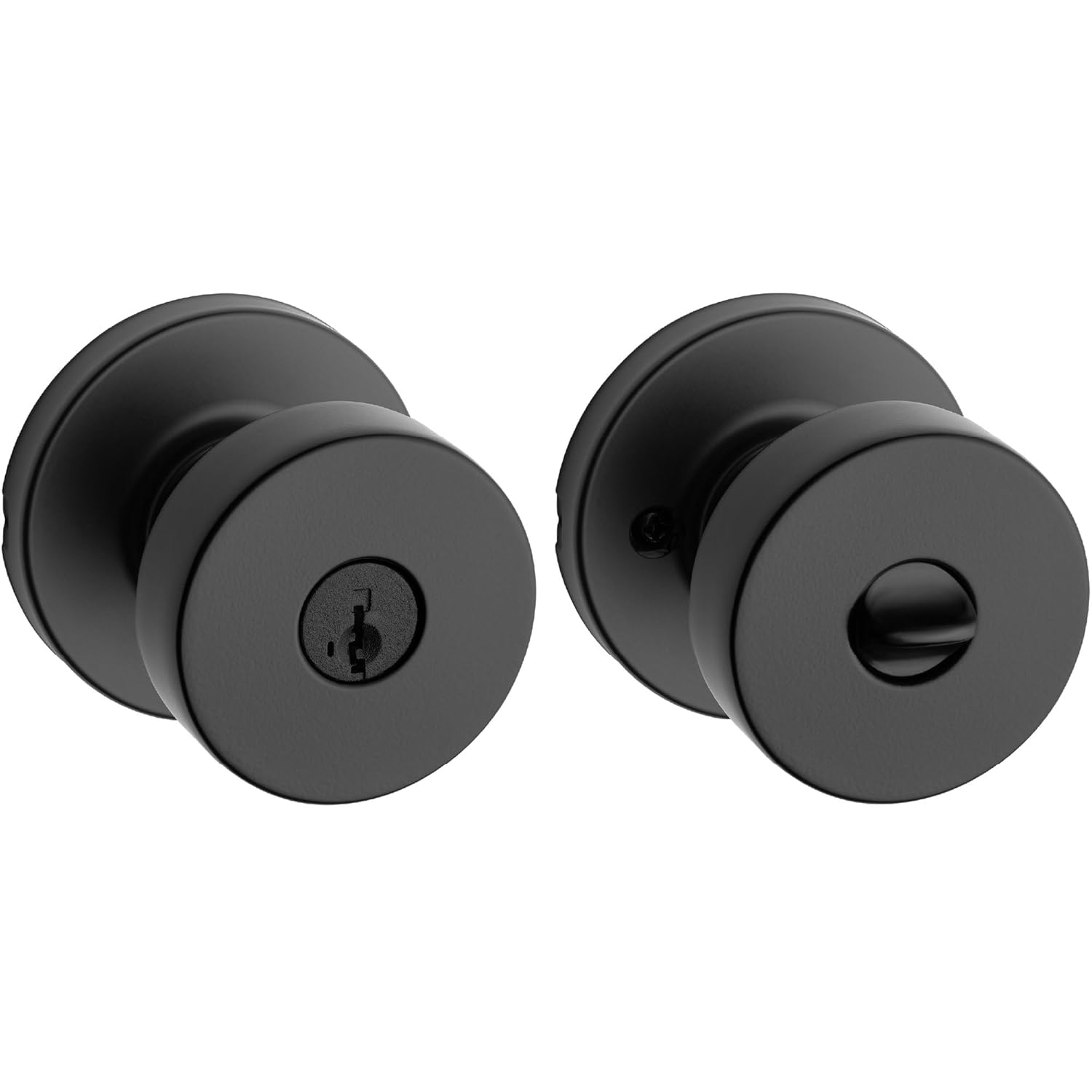 Kwikset Kwikset Pismo Entry Door Knob with Lock and Key Matte Black Secure Keyed Handle for Front Entrance and Bedroom Pick Resistant Security