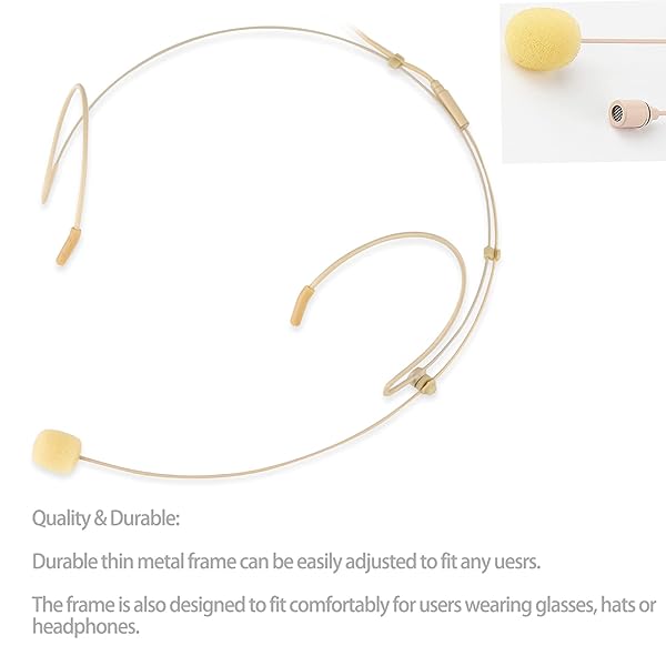 Sujeetec Buy Sujeetec Discreet Microphone Headset - Ideal for Lectures, Theater, Podcasts | Beige Over-Ear Hanging Mic - View 4 of 8