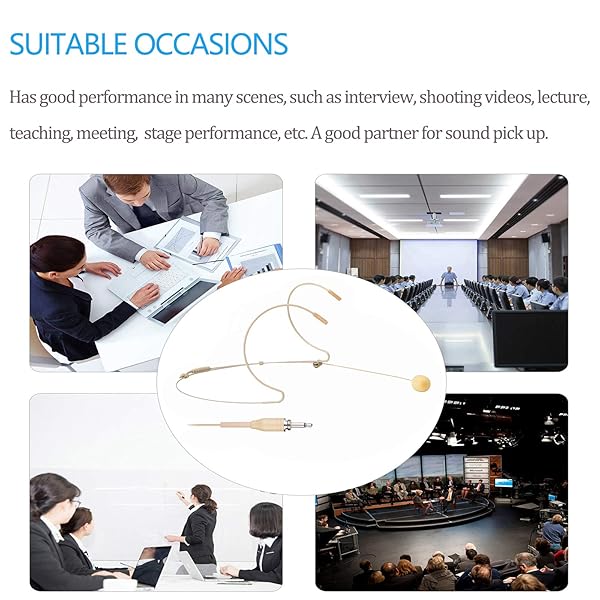 Sujeetec Buy Sujeetec Discreet Microphone Headset - Ideal for Lectures, Theater, Podcasts | Beige Over-Ear Hanging Mic - View 6 of 8