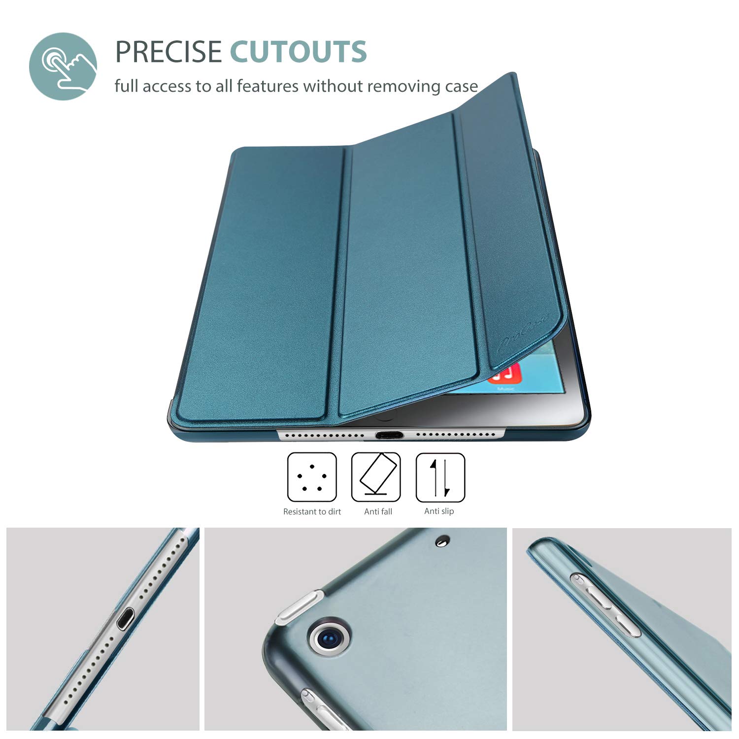 ProCase ProCase Smart Case for iPad Air 1st Generation 9.7 Inch Protective Cover Teal Compatible with 2013 Model A1474 A1475 A1476 - View 3 of 9