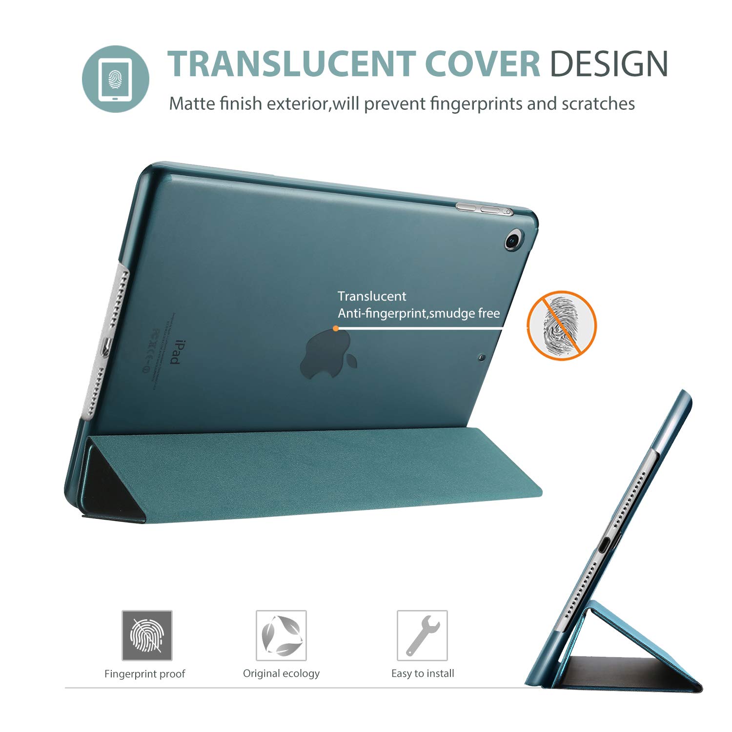 ProCase ProCase Smart Case for iPad Air 1st Generation 9.7 Inch Protective Cover Teal Compatible with 2013 Model A1474 A1475 A1476 - View 4 of 9