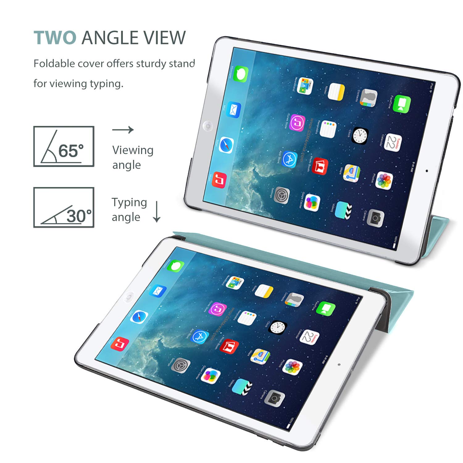 ProCase ProCase Smart Case for iPad Air 1st Generation 9.7 Inch Protective Cover Teal Compatible with 2013 Model A1474 A1475 A1476 - View 6 of 9