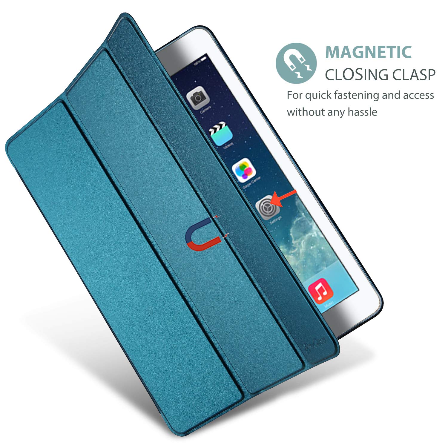 ProCase ProCase Smart Case for iPad Air 1st Generation 9.7 Inch Protective Cover Teal Compatible with 2013 Model A1474 A1475 A1476 - View 8 of 9