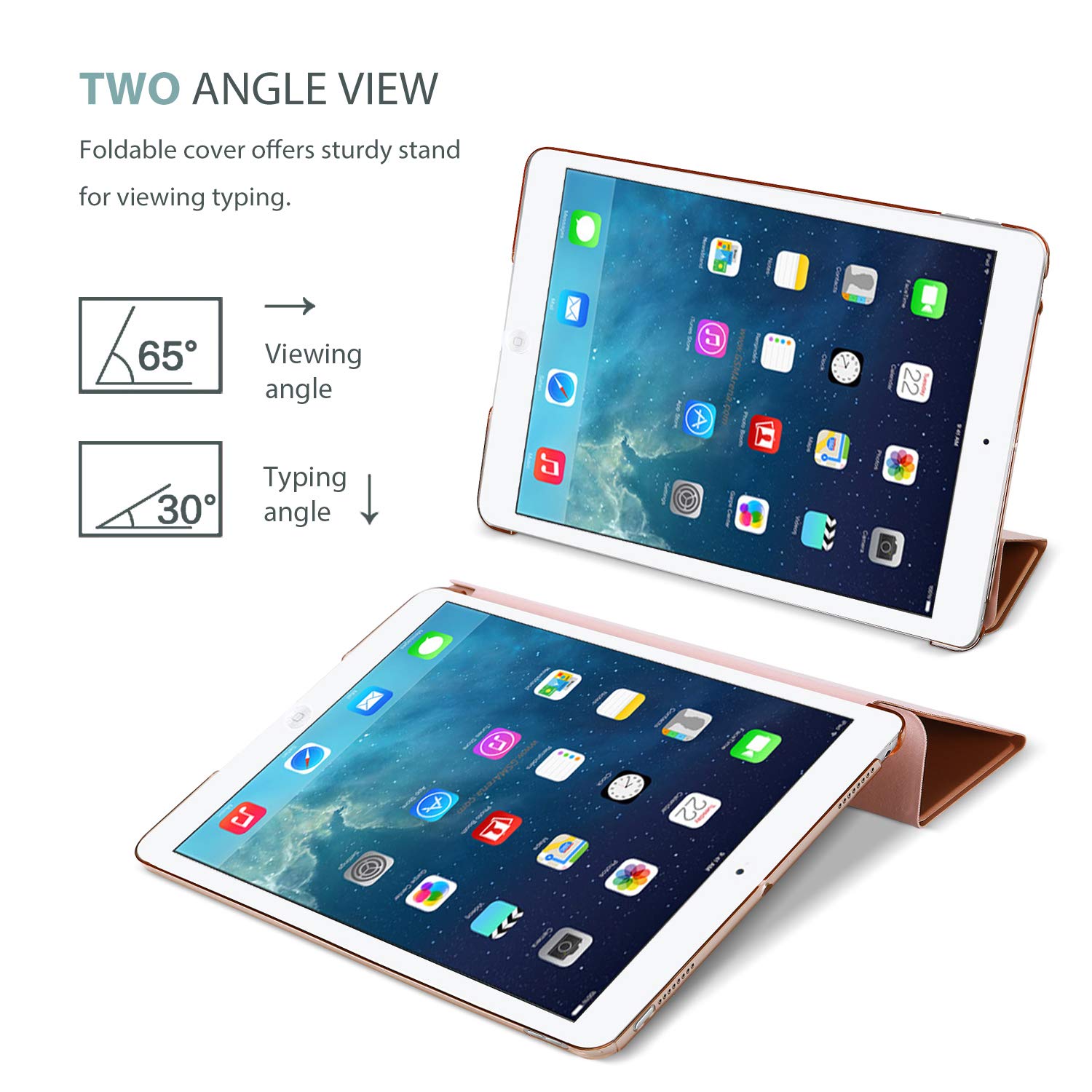 ProCase ProCase Smart Case for iPad Air 1st Generation 9.7 Inch Protective Cover Rose Gold Compatible with 2013 Model A1474 A1475 A1476 - View 6 of 9