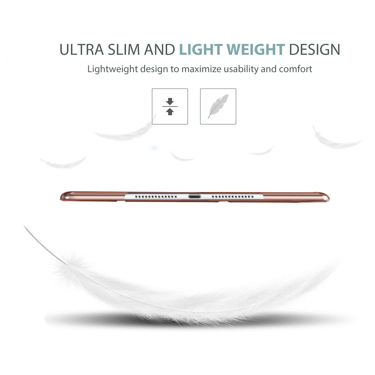 ProCase ProCase Smart Case for iPad Air 2 Ultra Slim Lightweight Stand Protective Shell Translucent Frosted Back Cover Rosegold - View 4 of 8