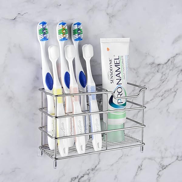 Linkidea Linkidea Stainless Steel Toothbrush Holder: 7-Slot Shower & Bathroom Organizer for Colgate & Oral-B