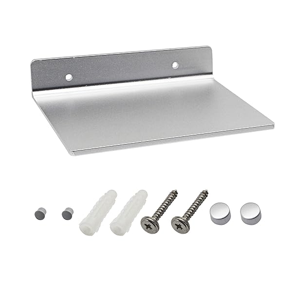 SinLoon SinLoon 6-Inch Satin Aluminum Wall Shelf for Small Speakers, Smartphones & Toiletries - Stylish Bathroom Storage Solution