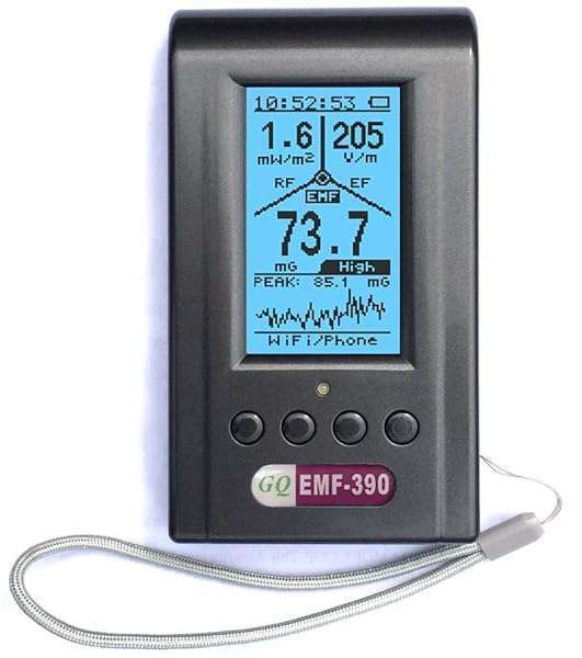 GQ Advanced GQ EMF-390 Meter: 3-in-1 EMF, RF & ELF Detector for 5G, WiFi & Cell Tower Radiation