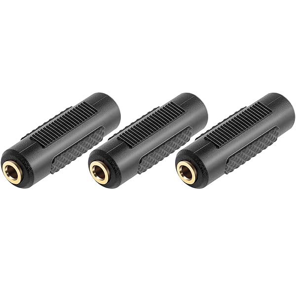 SAISN 3.5mm Stereo Jack Adapter - Gold Plated Female to Female Couplers (Pack of 3) for Superior Audio Connection