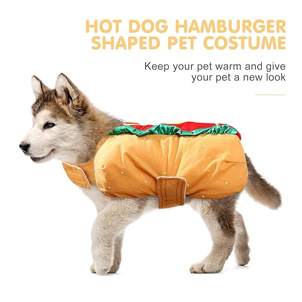 POPETPOP POPETPOP Hot Dog Pet Costume - Funny Hoodie for Dogs & Cats | Halloween & Christmas Apparel for Puppies & Kittens - Size S - View 4 of 10