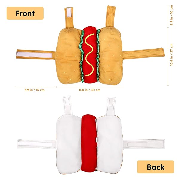 POPETPOP POPETPOP Hot Dog Pet Costume - Funny Hoodie for Dogs & Cats | Halloween & Christmas Apparel for Puppies & Kittens - Size S - View 5 of 10