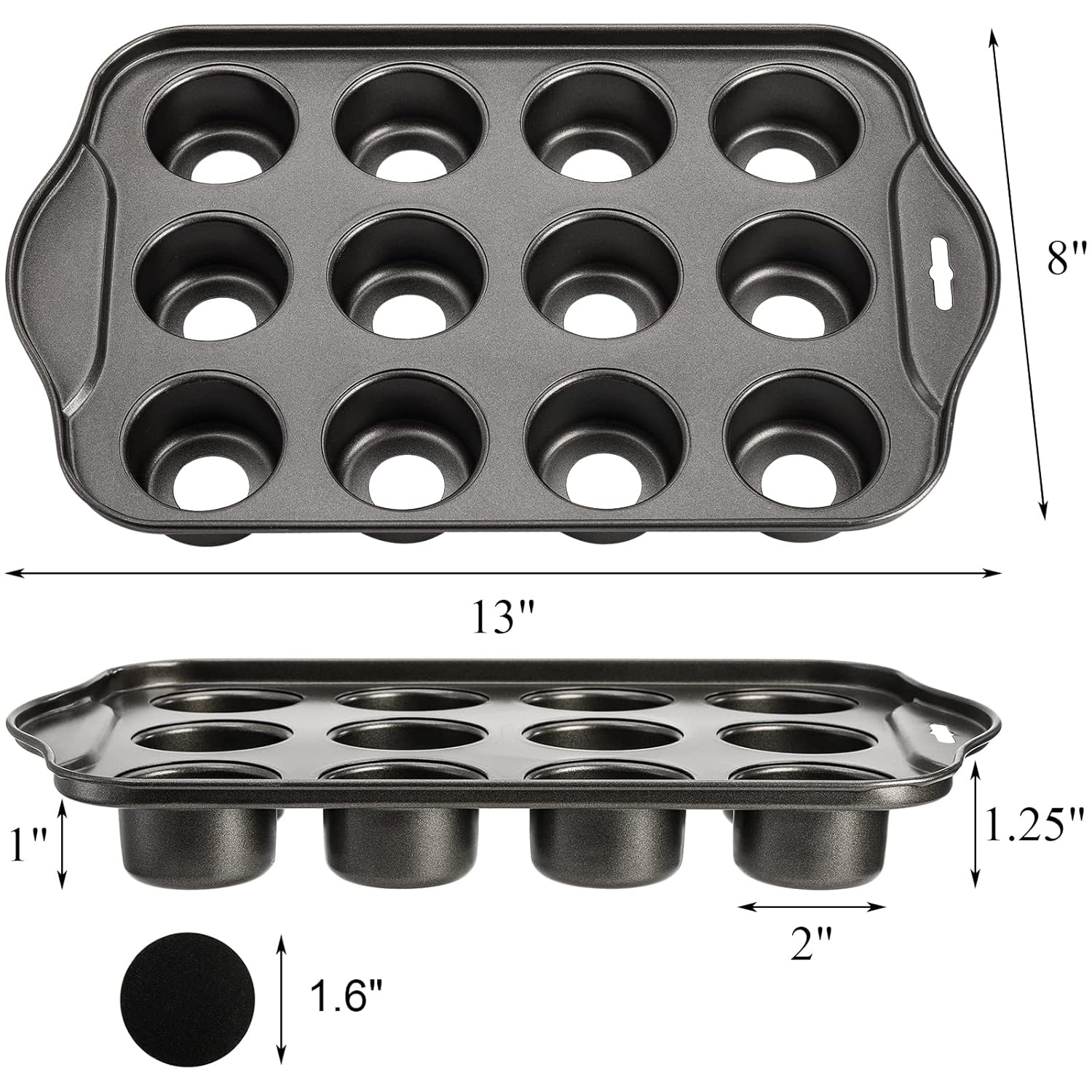 Tosnail Tosnail 2 Pack Mini Cheesecake Pan 12 Cavity Removable Bottom for Perfect Desserts - View 2 of 8