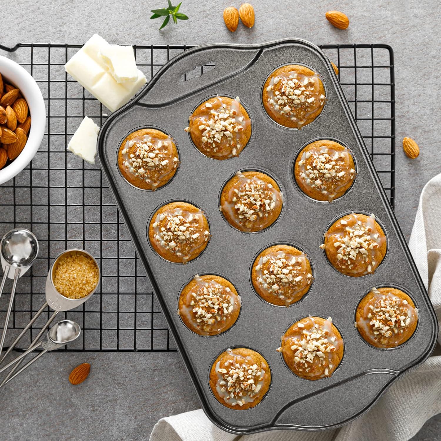 Tosnail Tosnail 2 Pack Mini Cheesecake Pan 12 Cavity Removable Bottom for Perfect Desserts - View 6 of 8