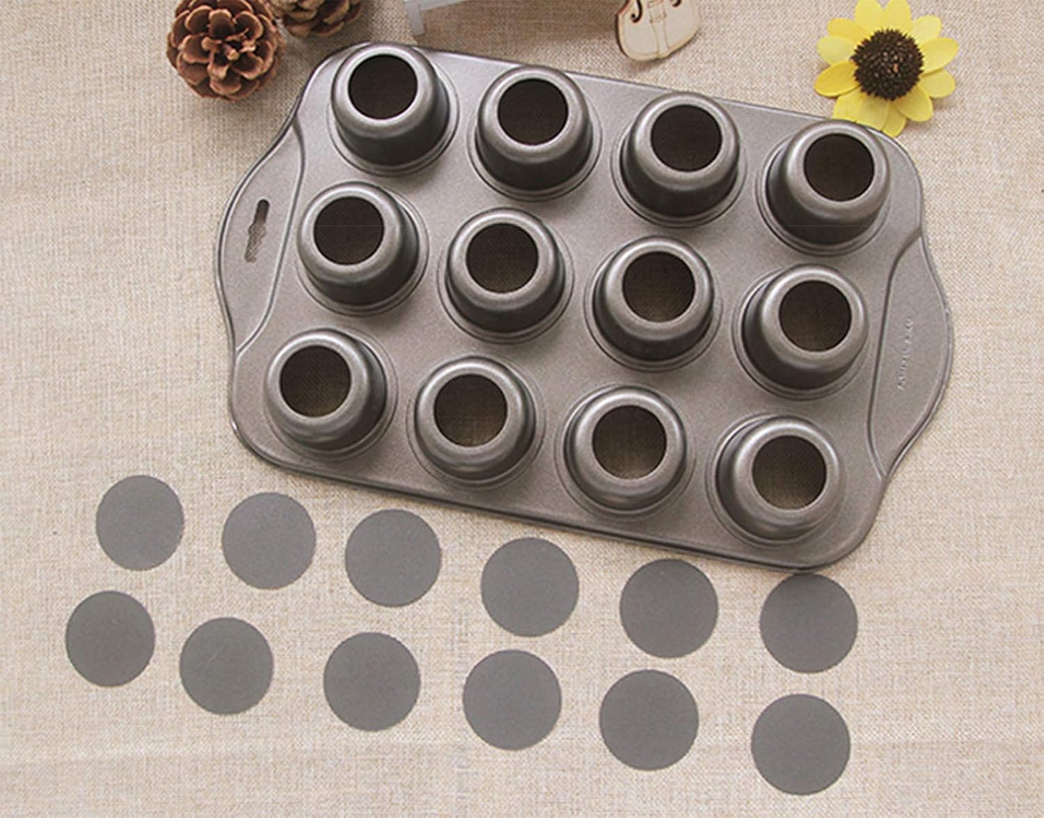 Tosnail Tosnail 2 Pack Mini Cheesecake Pan 12 Cavity Removable Bottom for Perfect Desserts - View 7 of 8