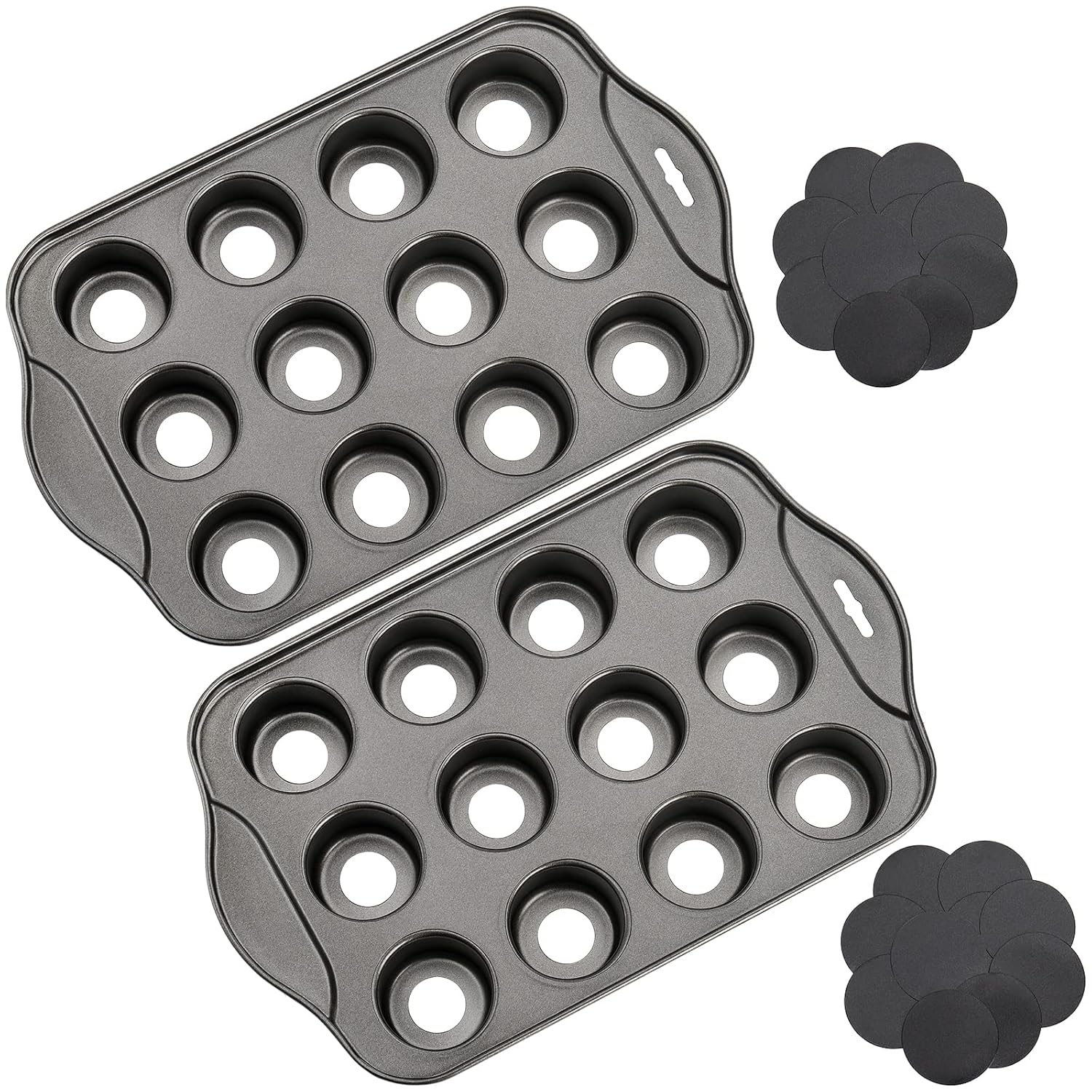 Tosnail Tosnail 2 Pack Mini Cheesecake Pan 12 Cavity Removable Bottom for Perfect Desserts