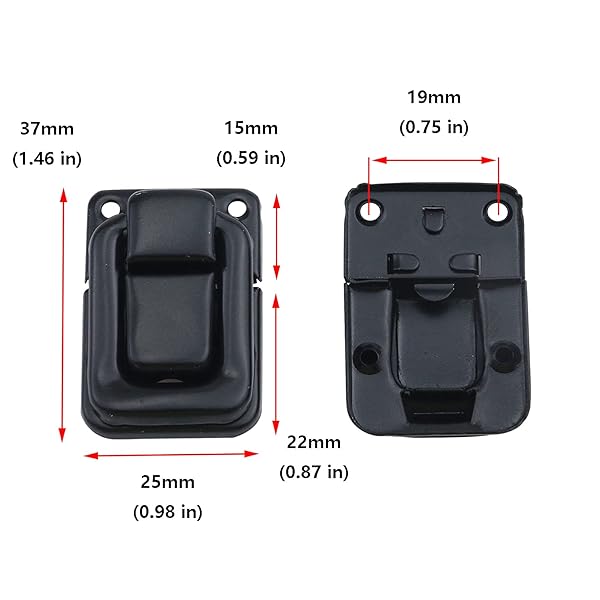 Antrader Antrader 24pcs Mini Hasp Clasp Latch Lock for Toolbox Gift Box Suitcase 1.5 x 1 x 0.35 with Screws Black - View 2 of 3