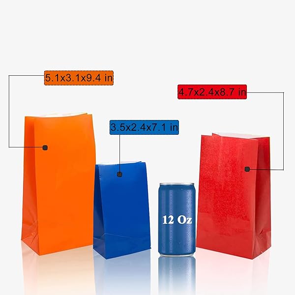 KEYYOOMY KEYYOOMY 100 CT Small Black Paper Bags Ideal for Parties Goodie Bags and Lunch Bags 3.1 X 5.1 X 9.4 Inches - View 3 of 10