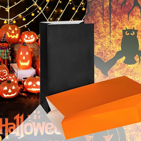 KEYYOOMY KEYYOOMY 100 CT Small Black Paper Bags Ideal for Parties Goodie Bags and Lunch Bags 3.1 X 5.1 X 9.4 Inches - View 7 of 10