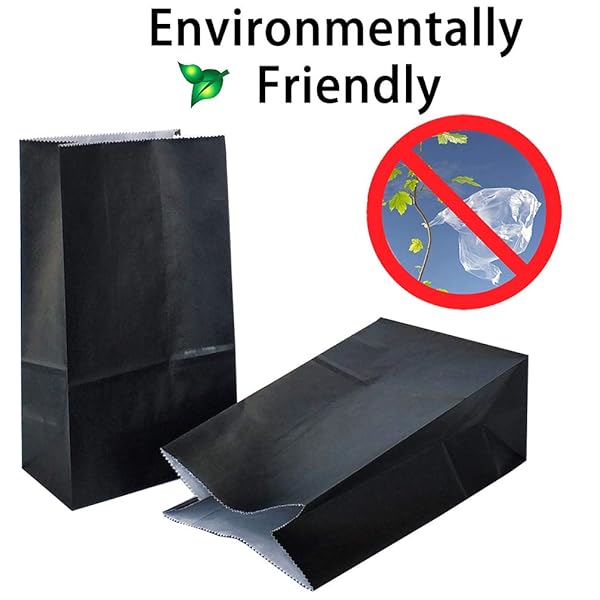 KEYYOOMY KEYYOOMY 100 CT Small Black Paper Bags Ideal for Parties Goodie Bags and Lunch Bags 3.1 X 5.1 X 9.4 Inches - View 8 of 10