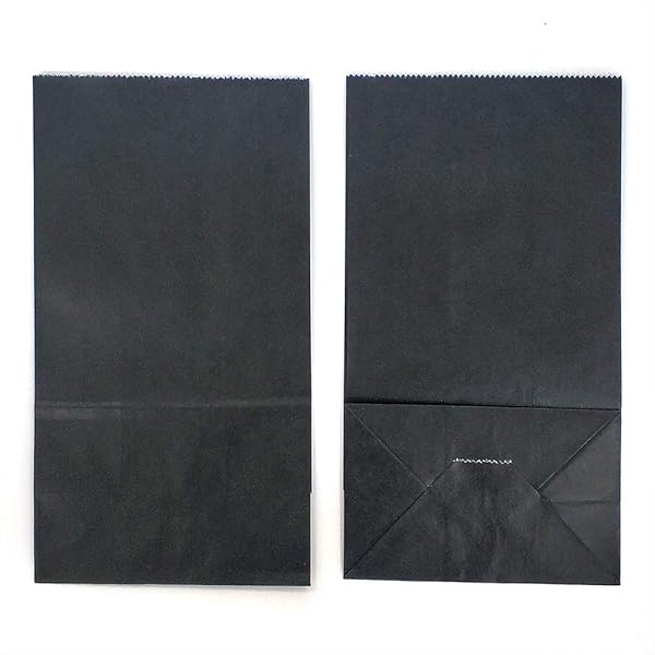KEYYOOMY KEYYOOMY 100 CT Small Black Paper Bags Ideal for Parties Goodie Bags and Lunch Bags 3.1 X 5.1 X 9.4 Inches - View 10 of 10
