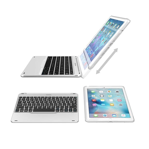 Arteck Arteck iPad 9.7-inch (iPad 6, 2018 / iPad 5, 2017) Keyboard, Ultra-Thin Bluetooth Keyboard with Folio Full Protection Case for Apple iPad 9.7 iPad 6, 5 and iPad Air 1 with 130 Degree Swivel Rotating - View 5 of 8