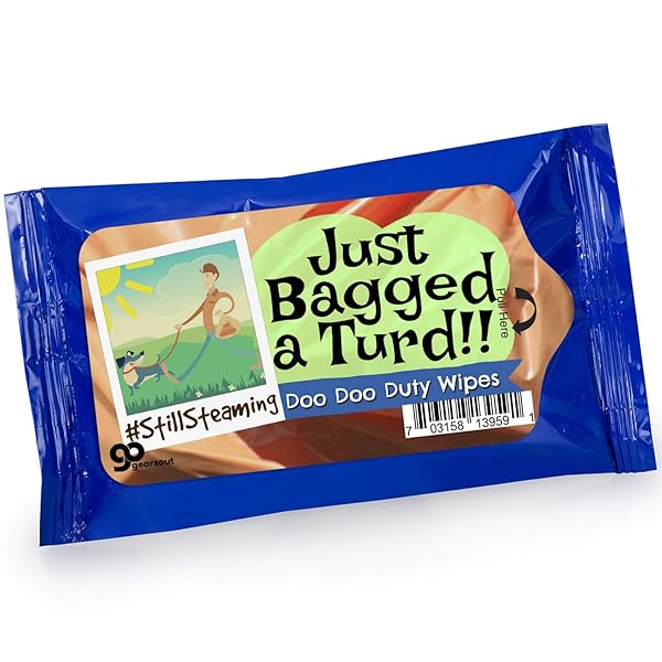 Reality Wipes Just Bagged a Turd Wipes Novelty Moist Towelettes Fun Gag Gifts for Dog Lovers Travel Size Perfect for Pet Owners