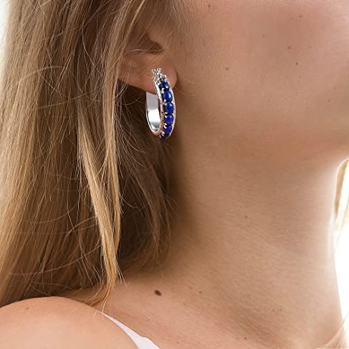 SHOP LC DELIVERING JOY Shop LC Lapis Lazuli Hoop Earrings - Platinum Plated Blue Jewelry for Women | Perfect Christmas Gifts - View 5 of 7