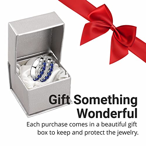 SHOP LC DELIVERING JOY Shop LC Lapis Lazuli Hoop Earrings - Platinum Plated Blue Jewelry for Women | Perfect Christmas Gifts - View 7 of 7