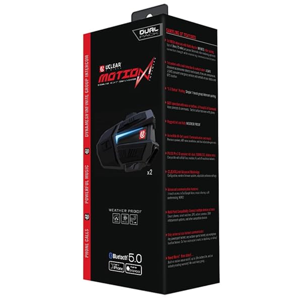 UCLEAR Digital UCLEAR Digital Motion Infinity Bluetooth Helmet Communication System - Dual Kit for Riders