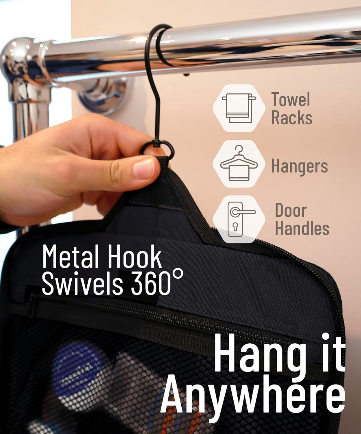 DD D&D Wanderlust DandD Hanging Travel Toiletry Bag for Men and Women with 10 Compartments Water Resistant Nylon Organizer Kit - View 4 of 9