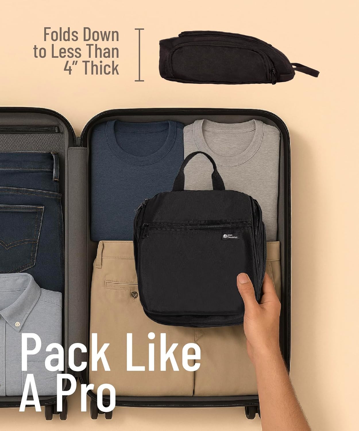 DD D&D Wanderlust DandD Hanging Travel Toiletry Bag for Men and Women with 10 Compartments Water Resistant Nylon Organizer Kit - View 7 of 9