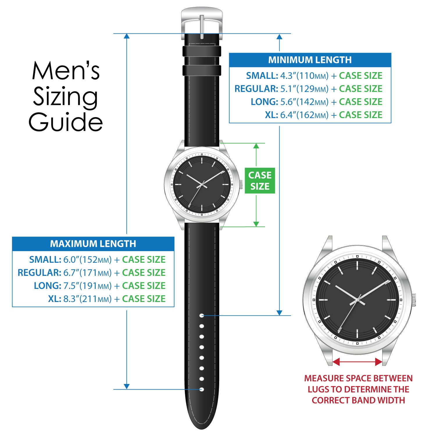 Speidel 18mm Black Gator Leather Watch Band Replacement Strap with Stainless Steel Buckle Fits Most Watch Brands - View 3 of 3