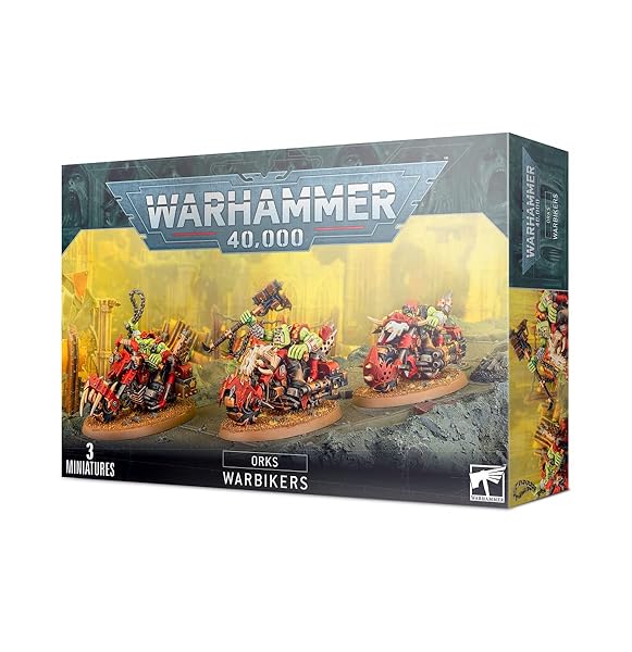 Games Workshop Warhammer 40k Ork Warbiker Mob Fast Action Miniature Set for Strategy and Collecting