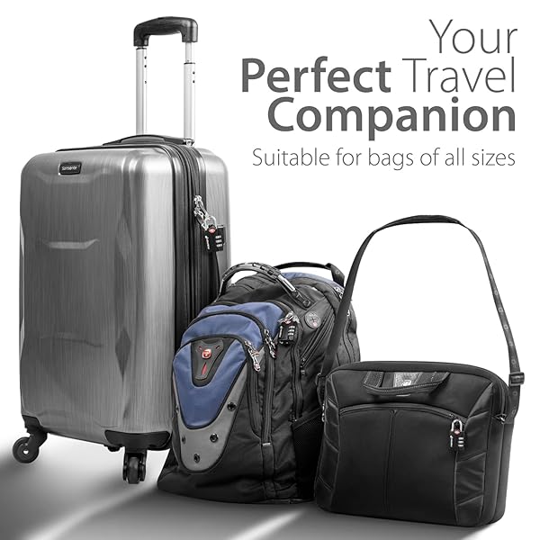 Fosmon TSA Accepted Luggage Locks 4 Pack with Open Alert Indicator and 3 Digit Combination for Travel Bags Suitcases Lockers and Bikes - View 7 of 9