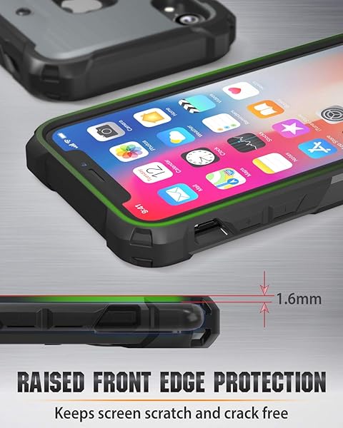 VENA Vena vArmor Rugged Case for iPhone XR - Military Grade Protection, Heavy Duty Holster & Kickstand - Space Gray - View 8 of 11