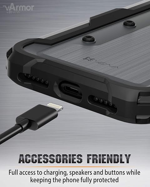 VENA Vena vArmor Rugged Case for iPhone XR - Military Grade Protection, Heavy Duty Holster & Kickstand - Space Gray - View 10 of 11