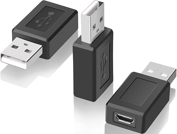 SAISN Mini USB Adaptor 3 Pack - USB 2.0 A Male to Micro Female Converter for Fast Data Transfer