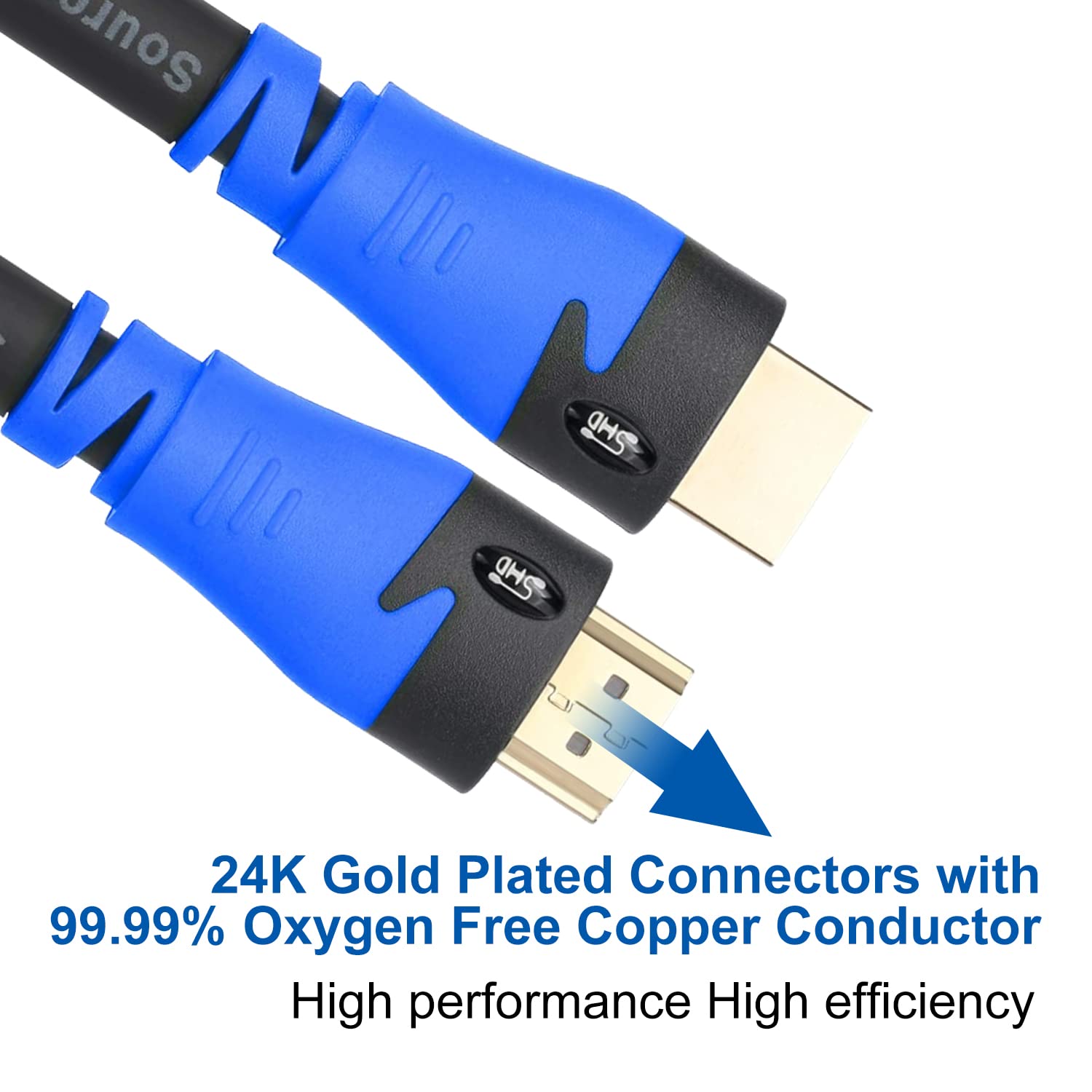 SHD SHD HDMI Cable 100 Feet with Signal Booster 4K 3D 1080P CL3 Rated for In-Wall Installation Black 100' HDMI Cord - View 6 of 7
