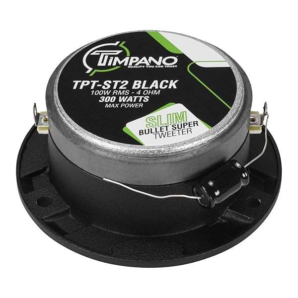 Timpano Upgrade Your Sound: Timpano TPT-ST2 Black Slim Super Tweeter - 600W, 105dB, 4 Ohm Pro Car Audio Pair - View 6 of 8