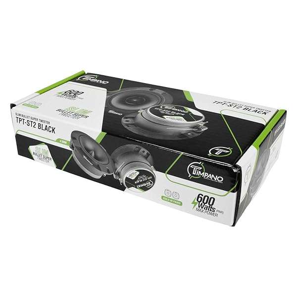 Timpano Upgrade Your Sound: Timpano TPT-ST2 Black Slim Super Tweeter - 600W, 105dB, 4 Ohm Pro Car Audio Pair - View 8 of 8