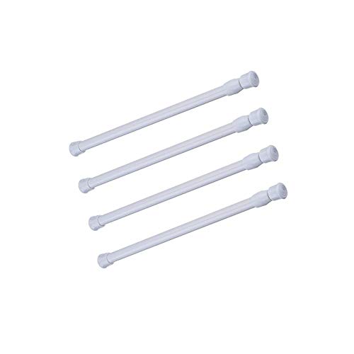 qinnsou "Adjustable Tension Rods 4 Pack (15.7-28") - Spring Steel Cupboard & Shower Curtain Rods for Easy Installation"