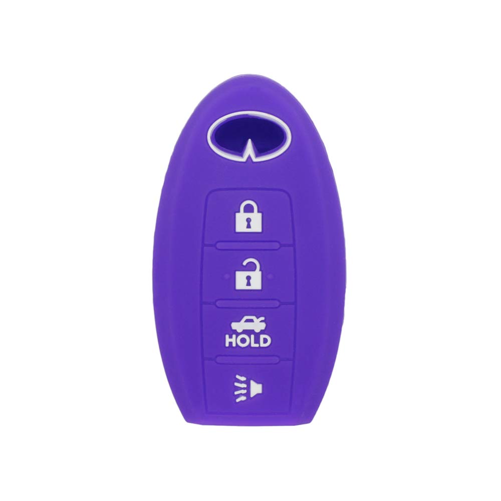 SEGADEN SEGADEN Silicone Cover Protector Case for INFINITI 4 Button Smart Remote Key Fob CV4508 Deep Purple Skin Jacket
