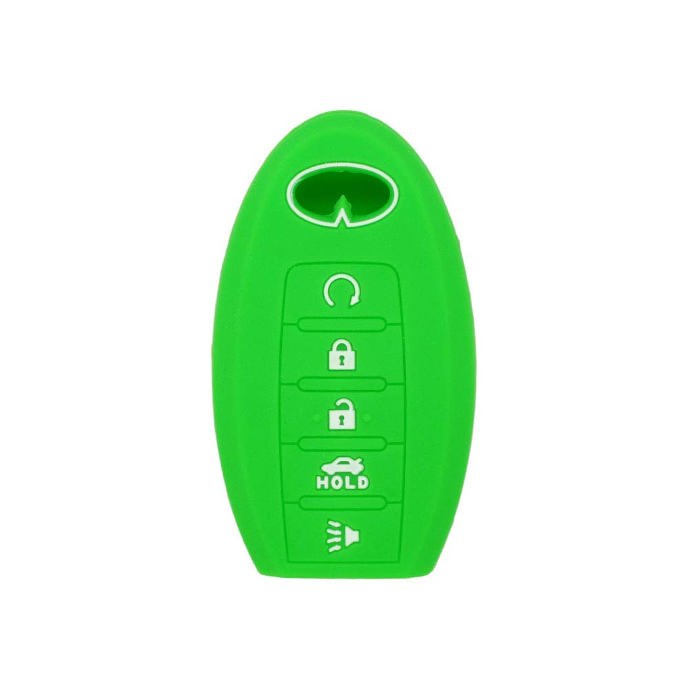 SEGADEN Silicone Cover Protector Case for INFINITI Q60 QX80 JX35 5 Button Smart Key Fob CV4506 Light Green