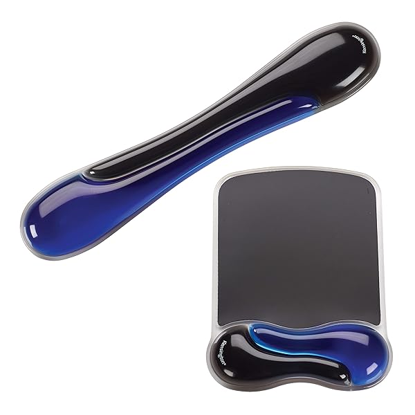 Ergonomic Kensington Duo Gel Mouse & Keyboard Wrist Rest Set - Cooling Gel, Non-Skid Backing, Blue K52920WW