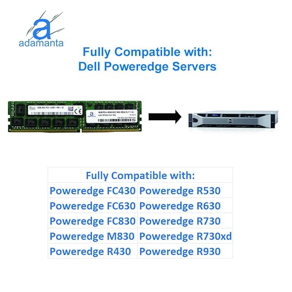 Adamanta Adamanta 16GB DDR4 2400MHz Server Memory Upgrade for Dell Poweredge HP Apollo Proliant Servers ECC Registered Chip 2Rx4 CL17 1.2v RAM - View 5 of 6