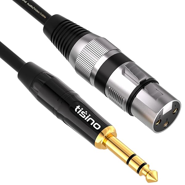Tisino Tisino XLR Female to 1/4 Inch TRS Cable - 6.6ft Balanced Signal Interconnect for Audio Equipment